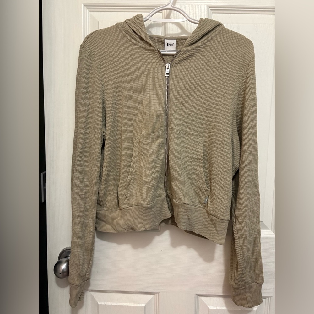 Aritzia TNA waffle zip up
